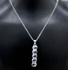 925 Sterling Silver White Topaz Gemstone Handmade Jewelry Necklace S-17-18"