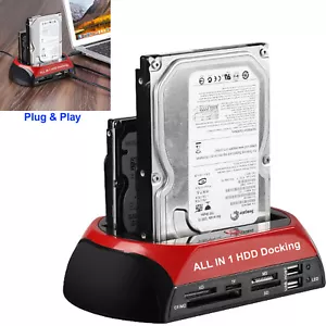 Hard Drive Drive Docking Station External HDD Dock Clone Duplicator IDE SATA SSD - Picture 1 of 12
