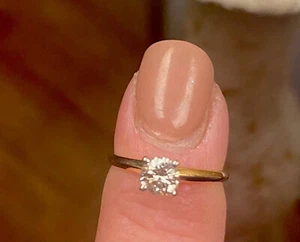 14k yellow gold brilliant cut diamond engagement ring - Picture 1 of 7