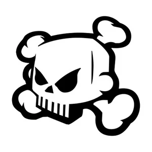 Skull and Crossbones Sticker - 3D Style Skull Decal - Picture 1 of 2