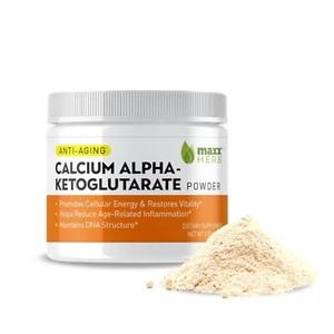 Maxx Herb Calcium Alpha-Ketoglutarate Powder, Ca-AKG, Anti-Aging, 100 grams - Picture 1 of 7