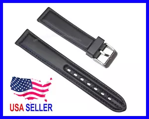 18mm 20mm 22mm Soft Leather Like Rubber Watch Band Strap for Sports Diver Watch - Picture 1 of 4