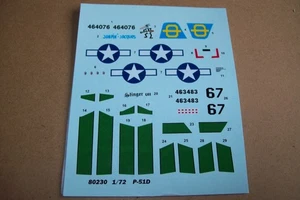 HOBBYBOSS  NORTH AMERICAN  P-51 D MUSTANG    1:72 scale DECALS - Picture 1 of 2
