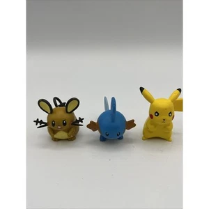 TOMY Pokemon Figure Toy Lot Mudkip Pikachu Dedenne Set of 3 - Picture 1 of 10