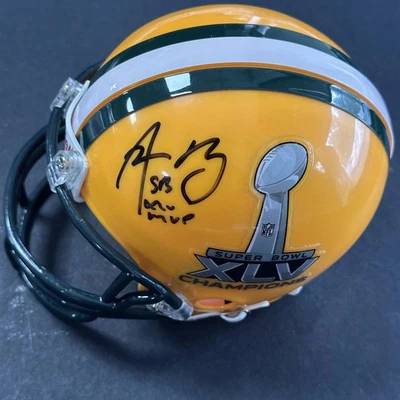 Minicasco Steiner firmado por Aaron Rodgers Green Bay Packers Super Bowl XLV Foto 1 de 3