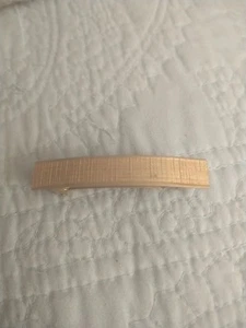Gold Tone Metal Barrette France Automatic Bte SGDG Hair Jewelry - Picture 1 of 10