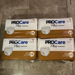 ProCare Adult Underwear XL 4 Packs Of 25 58"-68" Waist Maximum Absorbency! - Picture 1 of 4