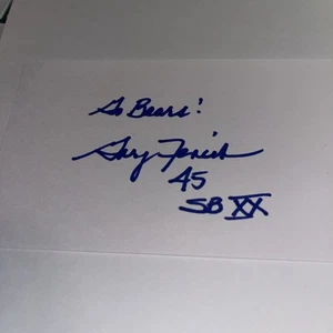 Gary Fencik Chicago Bears Signed 3x5 index card w/COA - Picture 1 of 1