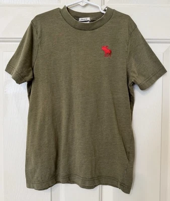 Camiseta Abercrombie Niños Bordada Rojo Músculo Alce Verde Y2K Talla Grande Foto 1 de 4