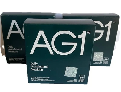 3 Boxes Of Athletic Greens 5 Single-Serve Packs AG1 Green Supplement Exp 12/25 - Image 1 of 2