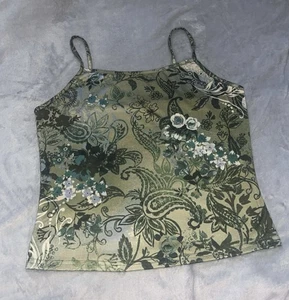 Retro Roman Floral Print Cami Top - Y2K Inspired Size l - Picture 1 of 2