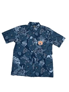 Men's Navy Auburn Tigers The Dude Camp Button-Up Shirt - Picture 1 of 6
