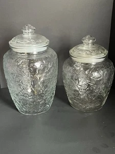 Set Of 2 PRINCESS HOUSE Crystal Fantasia Canisters Air Tight Lids - Picture 1 of 4