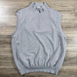 Fairway Greene Mens Sweater XXL Gray Golf 1/4 Zip Vest Lined Merino Wool Preppy - Picture 1 of 15
