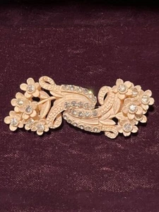 Vintage Art Deco Celluloid and Rhinestone Brooch Wedding Jewelry - Picture 1 of 3