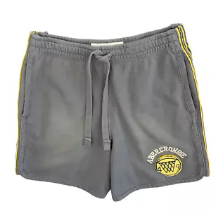 Y2K Abercrombie & Fitch Shorts Mens XS Fleece 90s Gray Side Stripes - Picture 1 of 19