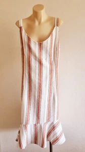 Piper Curve Cream Brown & Off White Striped Summer Dress Size: 20-22 - Picture 1 of 9