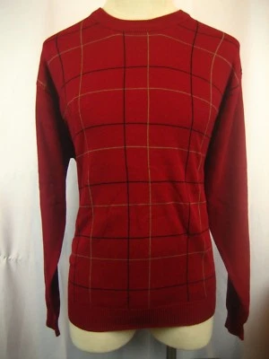 Mens Pebble Beach Cranberry Striped 100% Cotton CrewNeck Pullover Sweater sz XL - Image 1 of 4