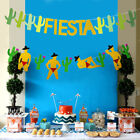  2PCS Cactus and Fiesta Banner Mexican Themed Party Cactus Bunting Garland