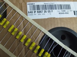 10X A48IP68672600F 33000PF 250V 1% Film Capacitors Axial 1.48 MKP Series 0.033uF - Picture 1 of 1