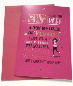 NEW MUM BIRTHDAY CARD “MUM, YOU’RE THE BEST” (FREE POST) - Picture 1 of 4
