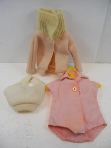 Vintage Barbie 2 Tone Pullover weiß Strick Neckholder Top 940 rosa Body Anzug Bluse - Bild 1 von 12
