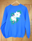 Vintage Christmas Mistletoe Winter Nature Flower Sweatshirt Size L