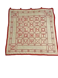 Handmade Alphabet Wall Hanging Hand Embroidered 41 in Baby Child's Room Decor - Picture 1 of 10