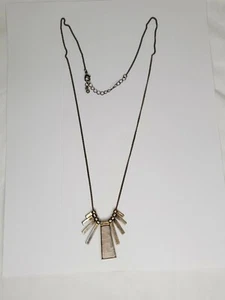 Collar Mezclado de Metal y Piedra Geométrico Tono Dorado 24"" + 2"" Cadena Moda Disfraz - Imagen 1 de 5