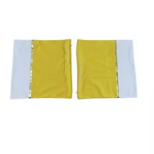 2 federe decorative gialle e bianche bordo metallizzato accento valet 16 x 16 - Foto 1 di 6