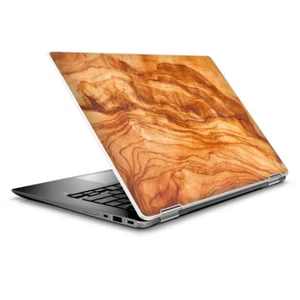 Skin Wrap for 14" HP Chromebook x360, Marble Wood Design Cherry Mahogany - Picture 1 of 2