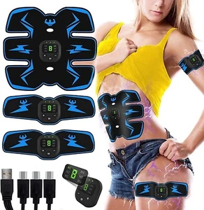 Cintura fitness ricaricabile EMS stimolatore muscolare addominale ABS trainer toner - Foto 1 di 9