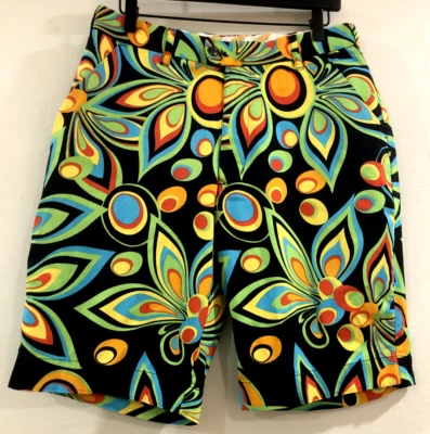 Loudmouth Men's Size 32W 11"Inseam Psychedelic Floral Multicolored Golf Shorts - Image 1 of 4