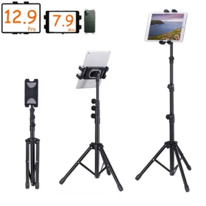 Height Adjustable Tablet Floor Stand Tripod Mount Holder for iPad Mobile Phone - Picture 1 of 12