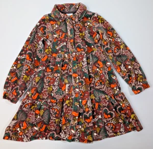 Boboli Girls Rochie Catifea Forrest Animal Ribbed Velvet Fit/Flare Dress 5Y - Picture 1 of 5