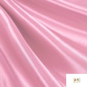 Pink_ Charmeuse Medium Quality Satin Fabric Sold by The Yard_60" Width_