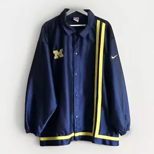 Vintage 90’s University of Michigan Nike Team Shooting Warm Up Jacket Snap Up XL - Picture 1 of 11