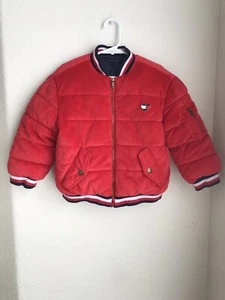 Tommy Hilfiger Red Warm Puffer Toddler Jacket Child sz XS 4-5 Smooth Soft Shell - Picture 1 of 16