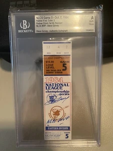 STEVE GARVEY Signed Autograph Auto 1984 NLCS Game 5 Ticket MVP BAS Beckett Coa - Picture 1 of 4