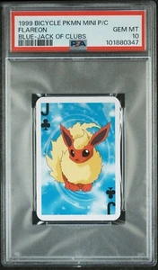 1999 BICYCLE POKEMON MINI PLAYING CARDS BLUE DECK FLAREON PSA 10 - Picture 1 of 2