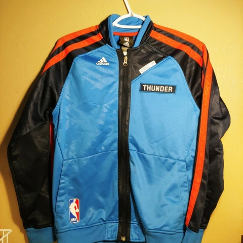 Adidas NBA OKC Oklahoma City Warm Up Zip Spell Out Textured YOUTH L 14-16 Cover
