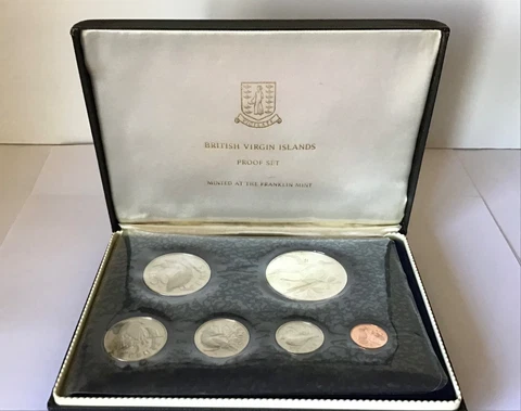 1974 British Virgin Islands Proof Set Sterling $1 Coin Cover