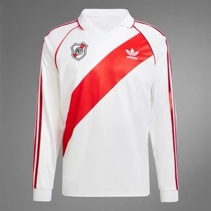 Adidas River Plate #9 1994 Retro Home Jersey White Long Sleeve IV7546 Size Small - Picture 1 of 11