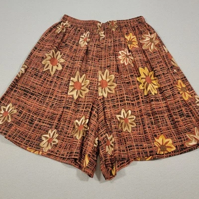 Pantalones Cortos Mujer Vintage Años 90 Paqueta Byer California Naranja Floral Hecho en EE. UU. Pequeños Foto 1 de 4
