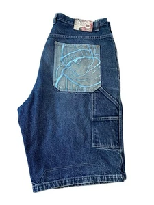 VTG 90s Southpole Hiphop Y2K Denim Baggy Streetwear Shorts Size 42 - Picture 1 of 16