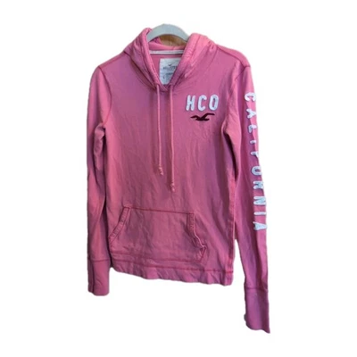 Sudadera con Capucha Hollister Preppy Y2K Talla L Rosa Bordado Logo Spellout Mallcore Foto 1 de 4