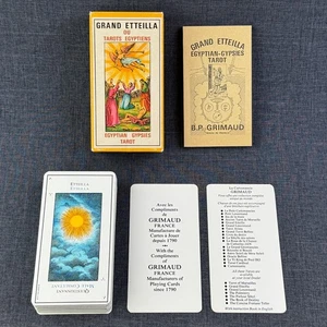 Grand Etteilla Egyptian Gypsies Tarot Cards Grimaud Complete VTG NOS Open Box - Picture 1 of 23