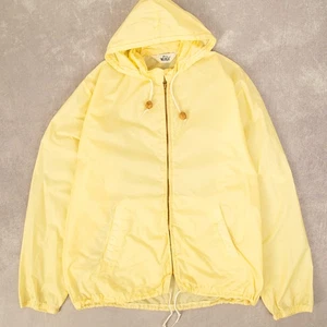 Woolrich Vintage 80s Full Zip Hooded Rain Jacket L Herren Pastell Gelb Outdoor - Bild 1 von 10