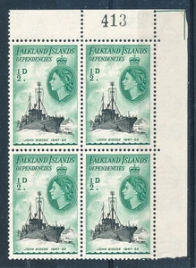 FALKLAND ISLANDS DEPENDENCIES 1954 DEFINITIVES G26 (½d) BLOCK OF 4 SHEET NO MNH - Picture 1 of 1