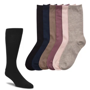 6 Pairs Knocker Crew Socks Assorted Solid Colors Women's Casual Wear Size 91 - Picture 1 of 1